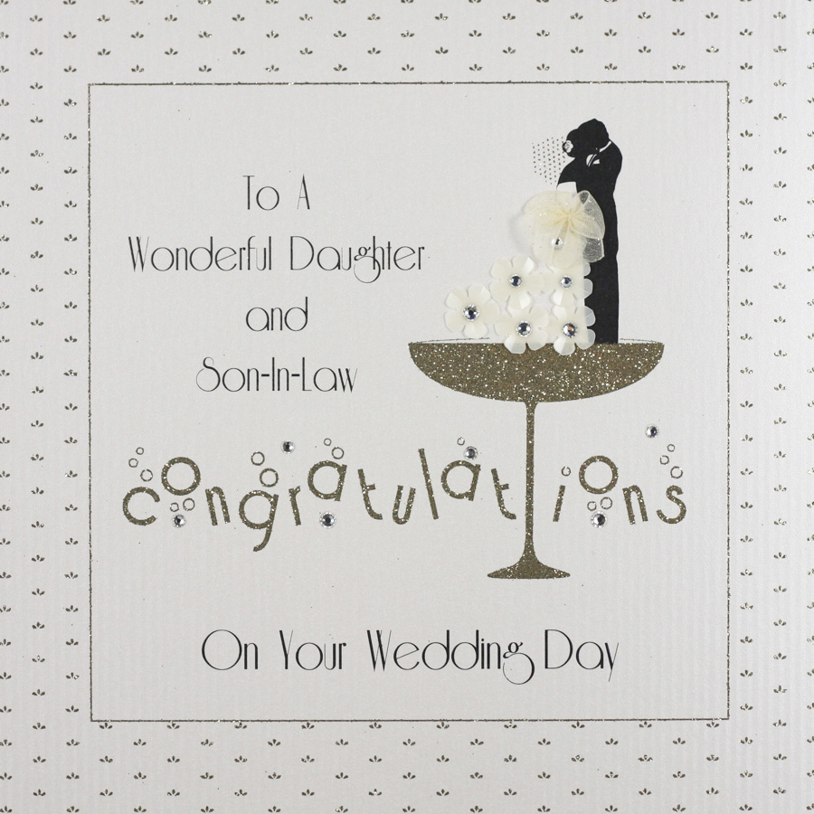 To A Wonderful Daughter Son In Law Large Handmade Wedding Card 