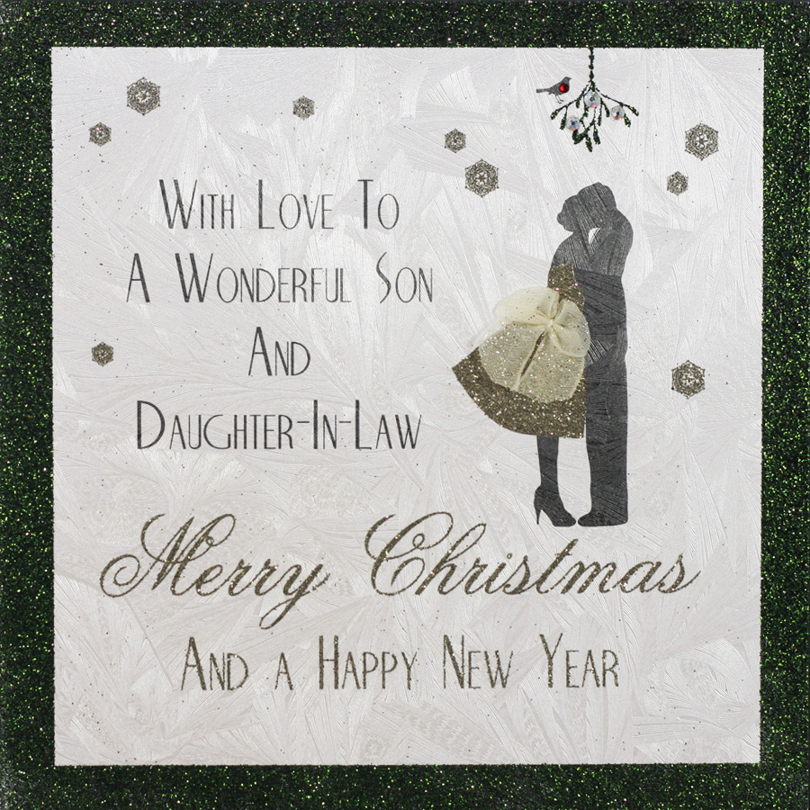 Son Daughter In Law Handmade Christmas Card CS18 Tilt Art