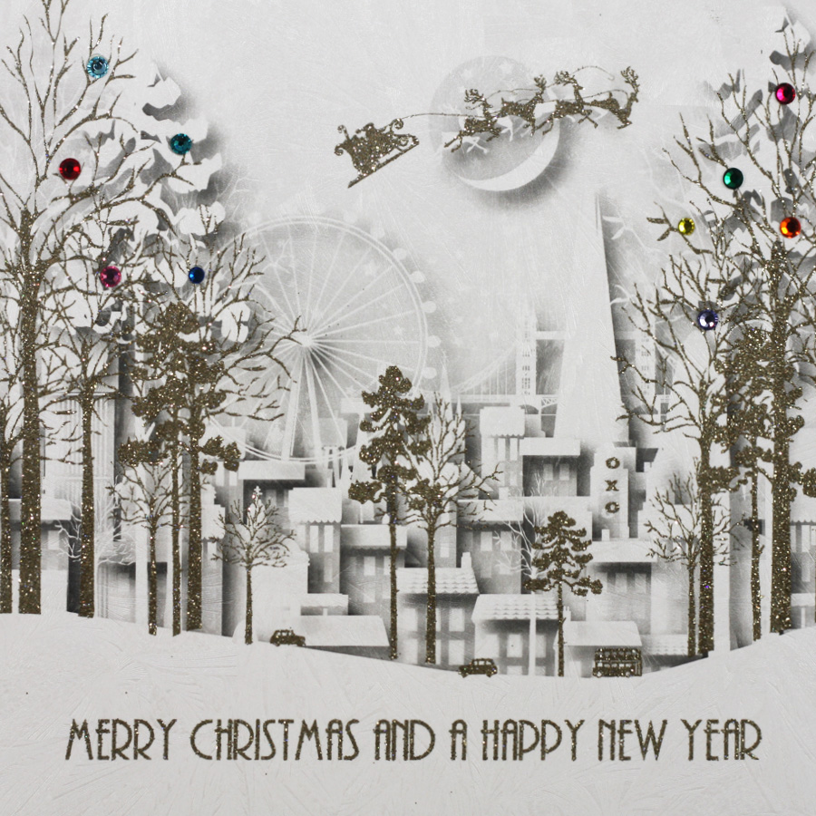 Merry Christmas New Year Handmade Open Christmas Card Sv Tilt Art