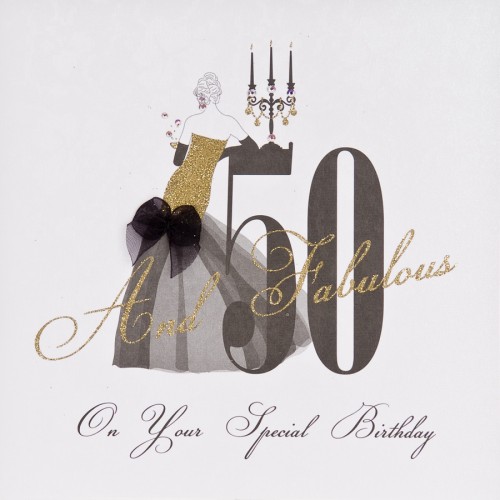 50 And Fabulous  -  Handmade  Birthday Card - ET40