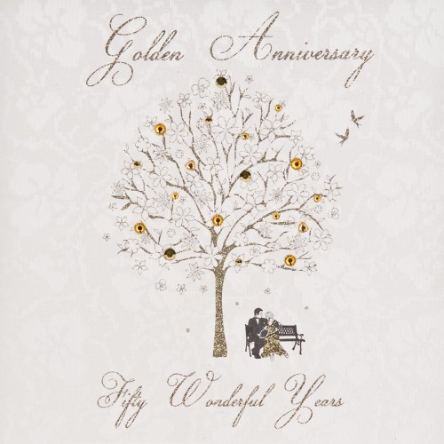 Golden Anniversary  -  Handmade Anniversary Card - ET74