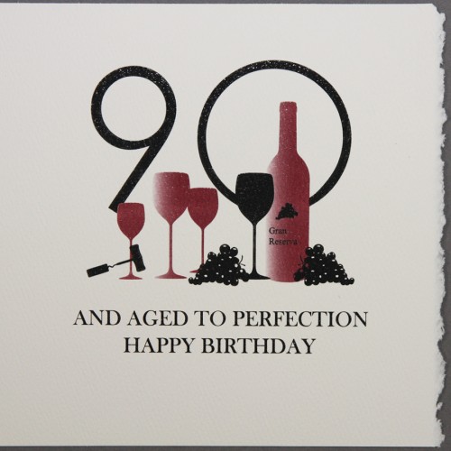 90 & Aged To Perfection   -  Quality Birthday Card  -  D14