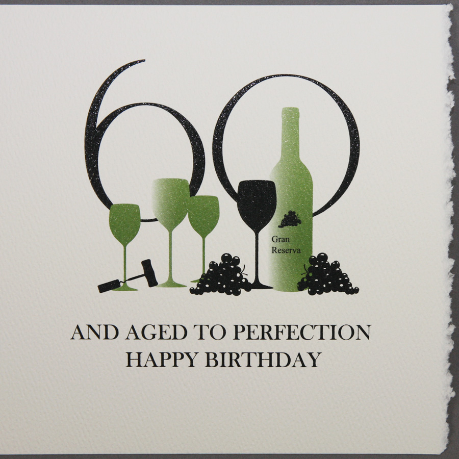 60 And Aged To Perfection Quality Birthday Card D9 Tilt Art 6160