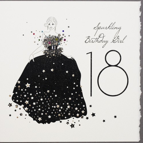 Sparkling Birthday Girl 18  -  Handmade Birthday Card -  S20