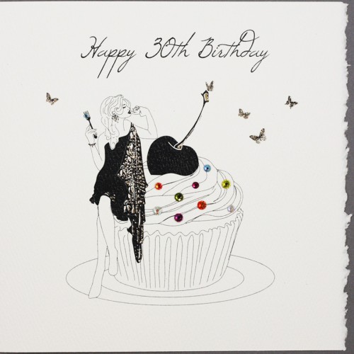 Happy 30th Birthday  -  Handmade Birthday Card -  S24