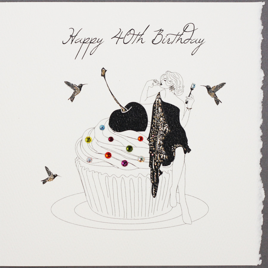 Happy 40th Birthday - Handmade Birthday Card - S26 - Tilt Art