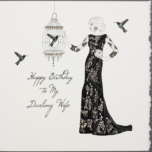 To My Darling Wife  -  Handmade Birthday Card -  S37