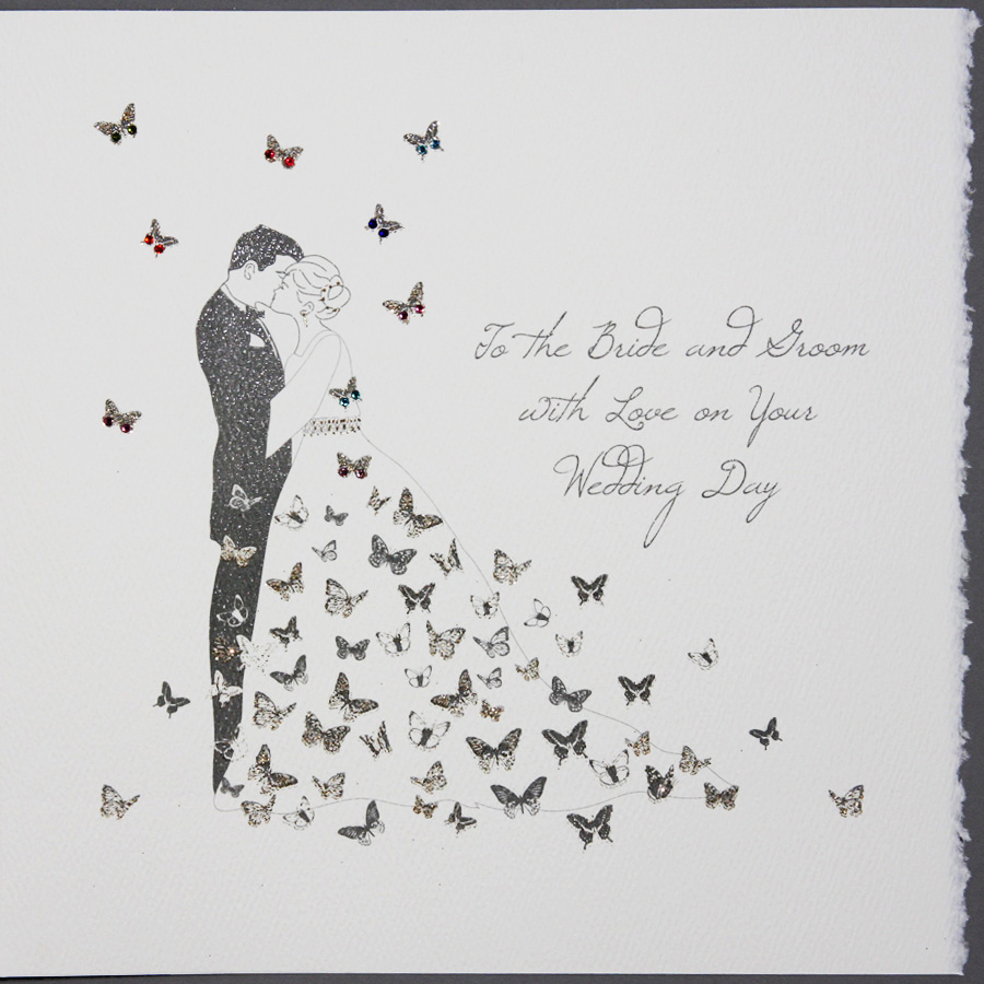 To The Bride And Groom - Large Handmade Wedding Card