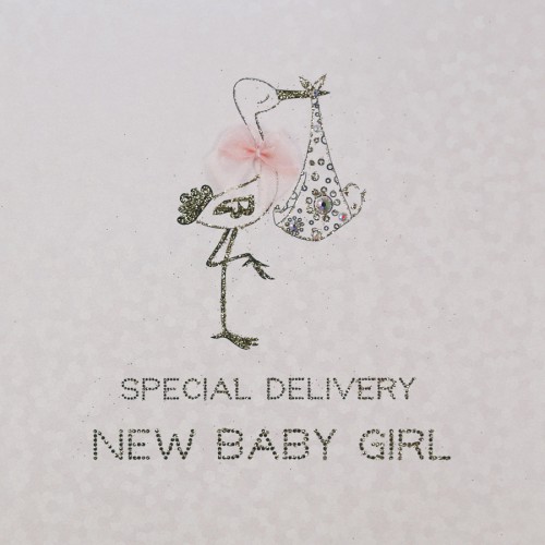 Special Delivery  -  Handmade Baby Girl Card  -  AG48