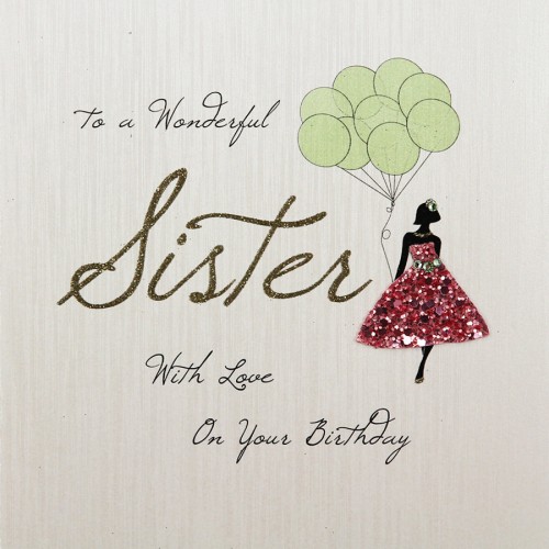 To a Wonderful Sister  -  Handmade  Birthday Card  -  FK11