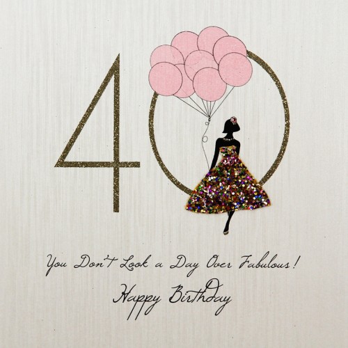 40th / Day Over Fabulous ! -  Handmade  Birthday Card  -  FK5