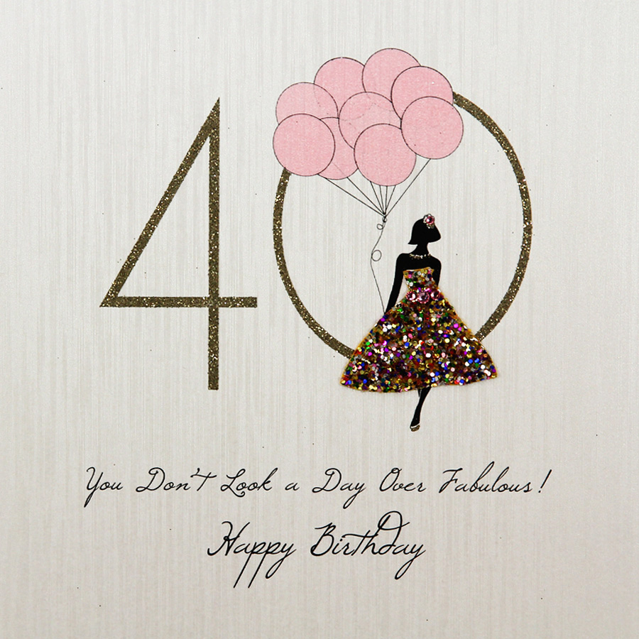 40th / Day Over Fabulous ! - Handmade Birthday Card - FK5 - Tilt Art