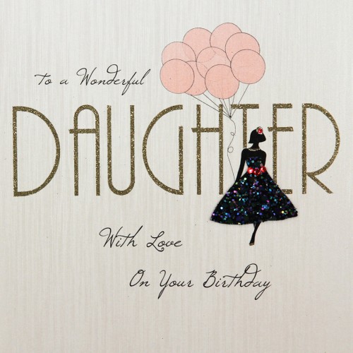 To a Wonderful Daughter  -  Handmade  Birthday Card  -  FK8