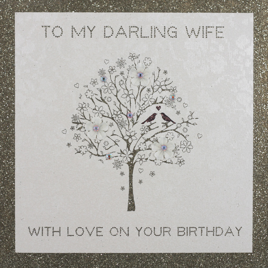 To My Darling Wife – Handmade Birthday Card – BH28 – Tilt Art
