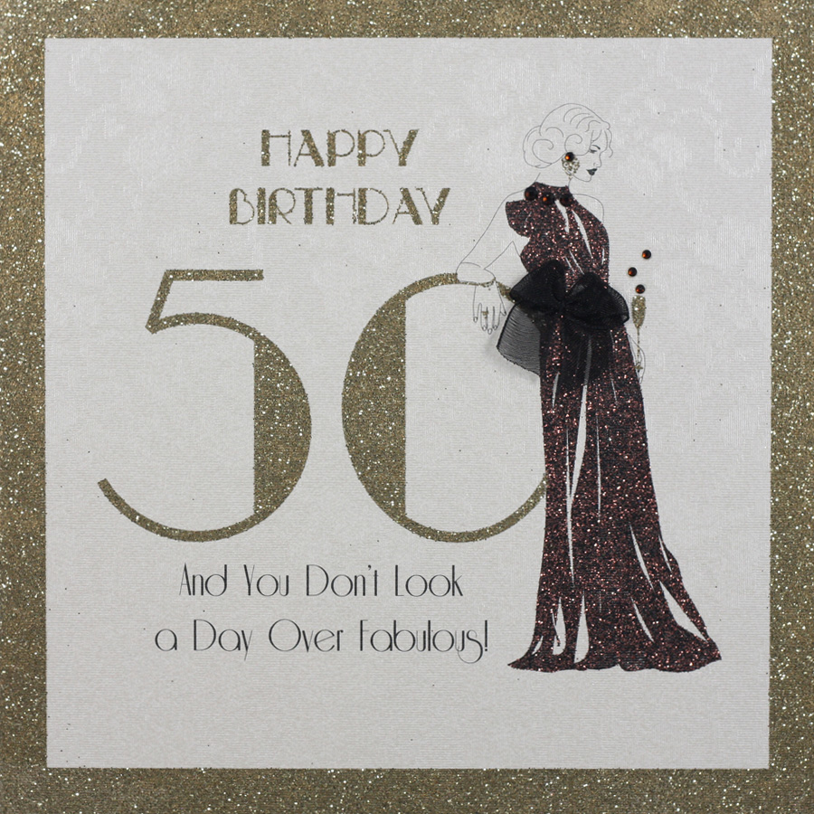 50 Day Over Fabulous ! - Handmade Birthday Card - CF23 - Tilt Art