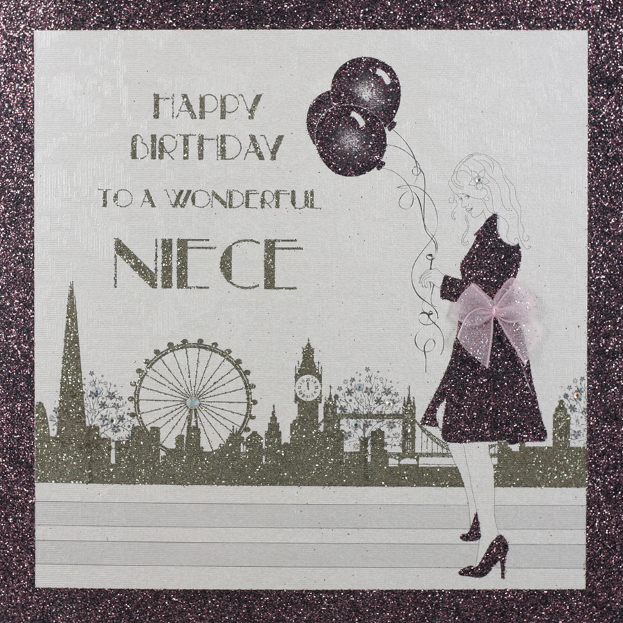 To A Wonderful Niece Handmade Birthday Card Cf32 Tilt Art 