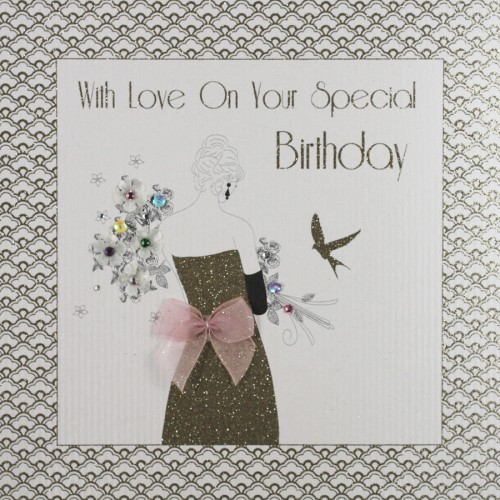 With Love On Your Special Birthday   -  Large Handmade Open Birthday Card  -  GA12