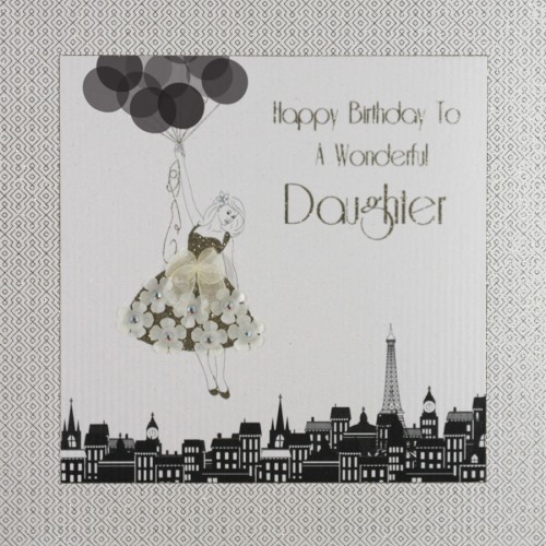 To A Wonderful Daughter   -  Large Handmade Birthday Card  -  GA19