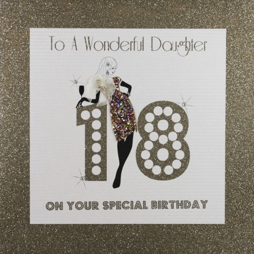 To A Wonderful Daughter   -  Large Handmade 18th Birthday Card  -  GA21