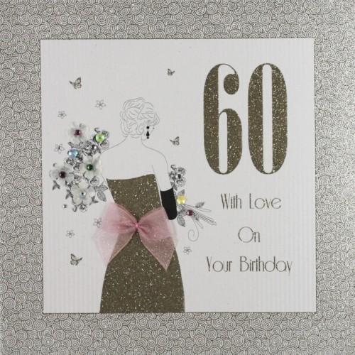 With Love On Your Birthday   -  Large Handmade 60th Birthday Card  -  GA9