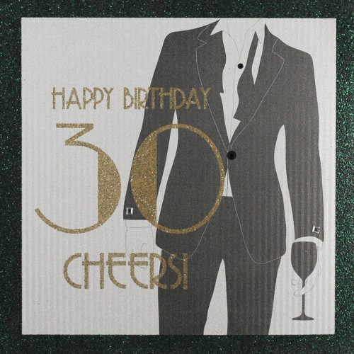 Happy Birthday  30  -  Handmade 30th Birthday Card  -  TUX2