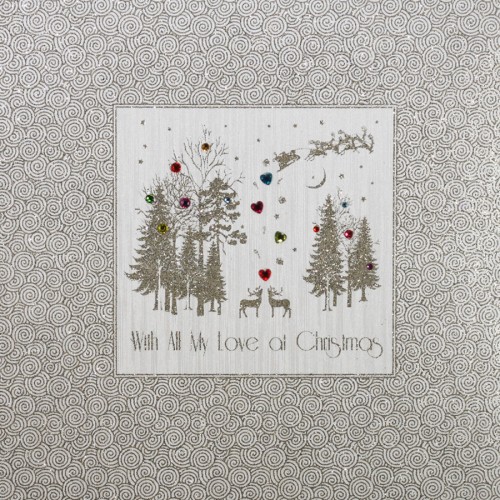 With All My Love At Christmas   -  Handmade Open Christmas Card  -  DEC10