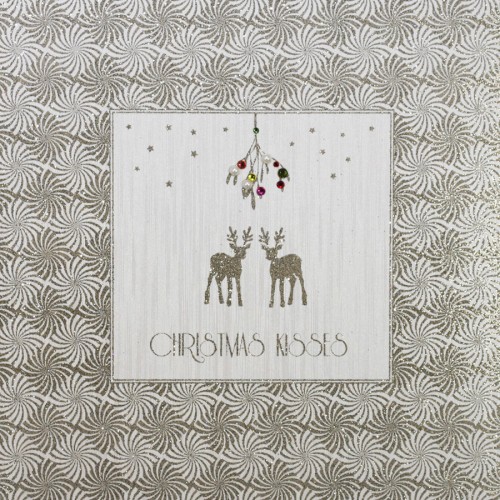 Christmas Kisses  -  Handmade Open Christmas Card  -  DEC5