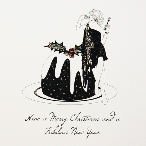 Merry Christmas / Fabulous New Year  -  Handmade Open Christmas Card  -  M1