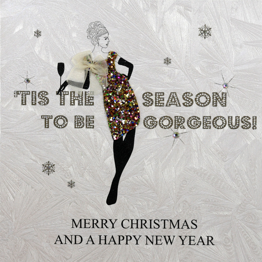 Tis The Season To Be Gorgeous Handmade Open Christmas Card Xb Tilt Art