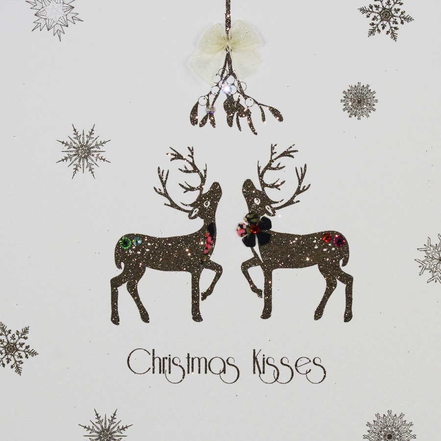 Christmas Kisses – Handmade Open Christmas Card – MBX12 – Tilt Art