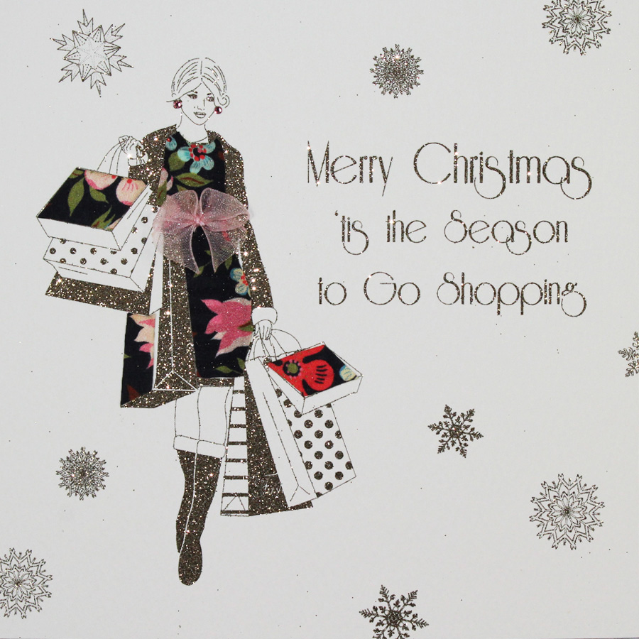 Tis The Season To Go Shopping Handmade Open Christmas Card