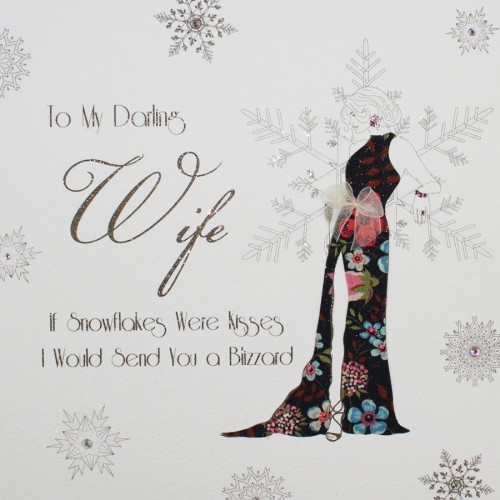 To My Darling Wife  -  Large Handmade Christmas Card  -  MBXL1