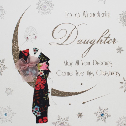 To A Wonderful Daughter  -  Large Handmade Christmas Card  -  MBXL5