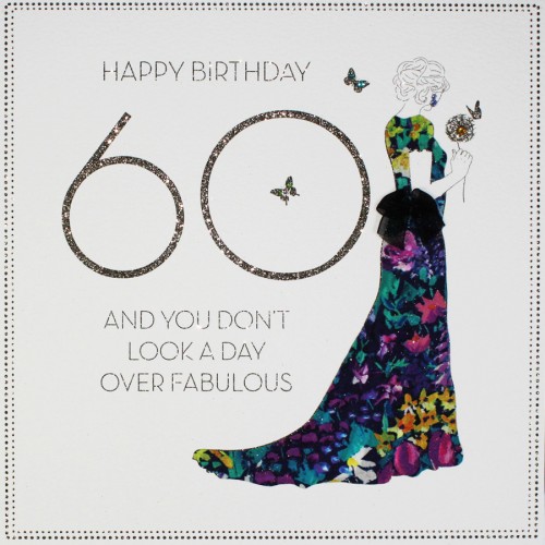 Day Over Fabulous !  -  Large Handmade 60th Birthday Card  -  BLY10