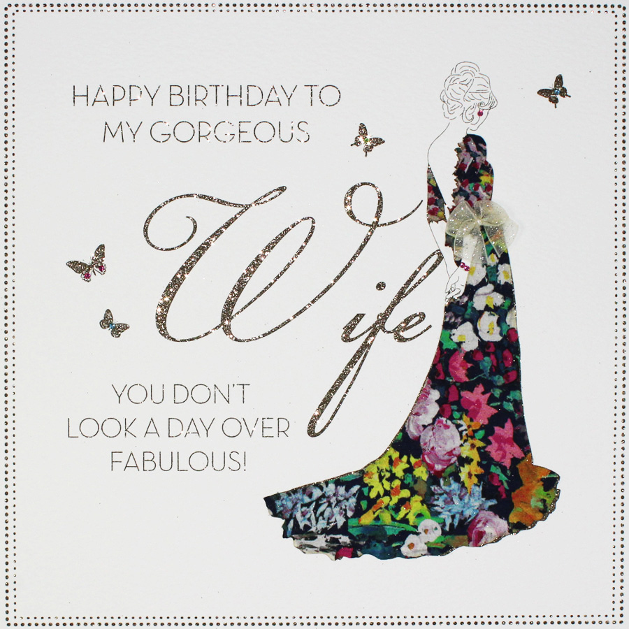 To My Gorgeous Wife - Large Handmade Birthday Card - BLY15 - Tilt Art