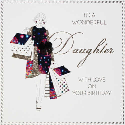 To A Wonderful Daughter  -  Large Handmade  Birthday Card  -  BLY17