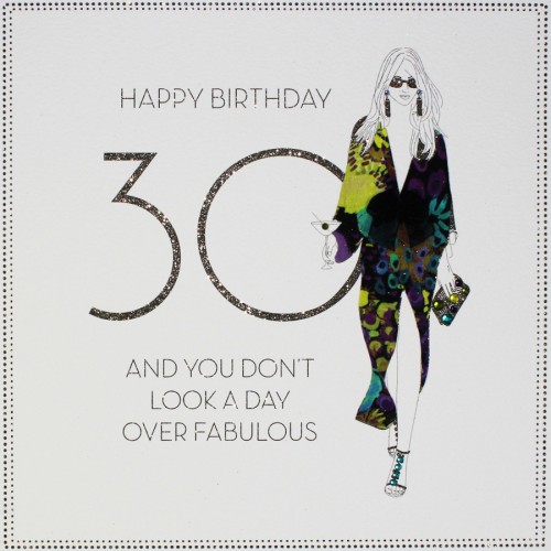 Day Over Fabulous !  -  Large Handmade 30th Birthday Card  -  BLY5