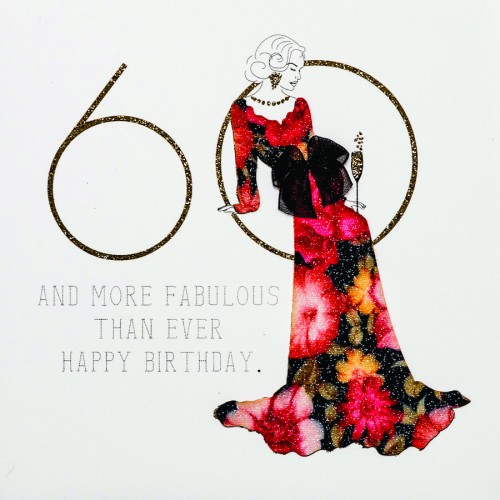 More Fabulous Than Ever  -  Handmade 60th Birthday  Card  -  RB19