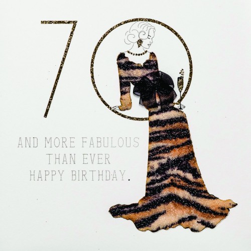 More Fabulous Than Ever  -  Handmade 70th Birthday  Card  -  RB21