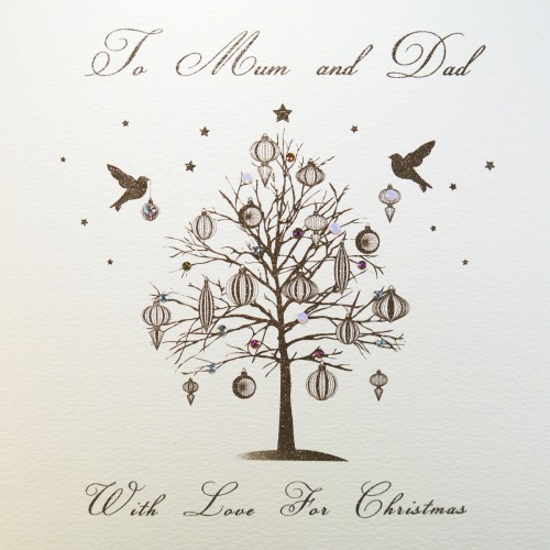 To Mum And Dad -  Large Handmade Christmas Card  -  QWL2