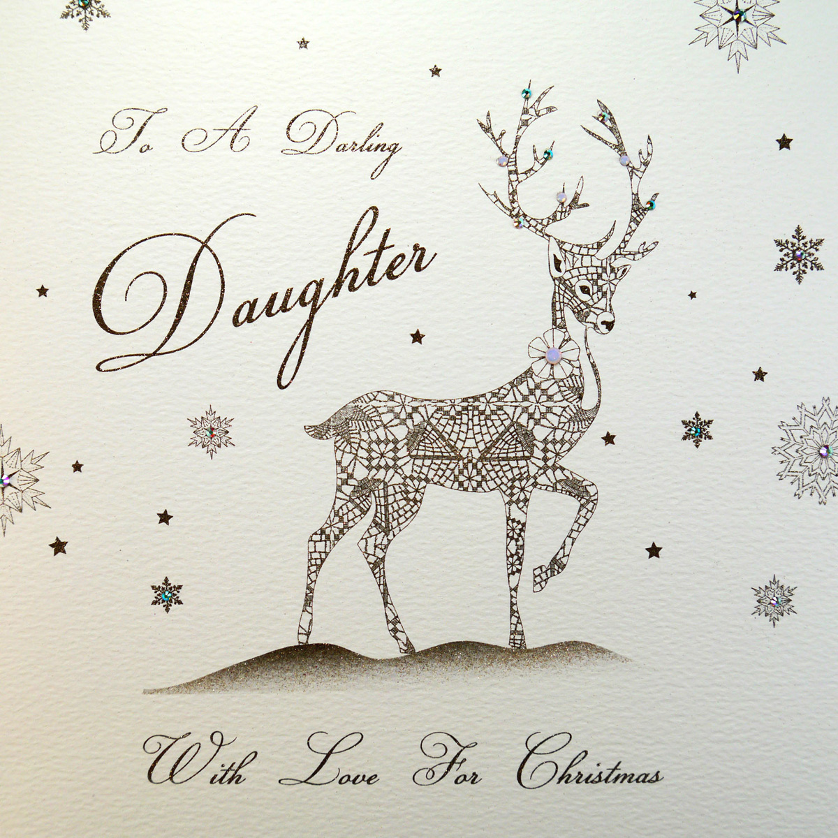 To A Darling Daughter Large Handmade Christmas Card Qwl Tilt Art