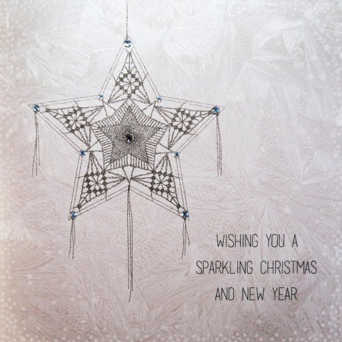 Wishing You A Sparkling Christmas / New Year  -  Handmade Open Christmas Card  -  VV10