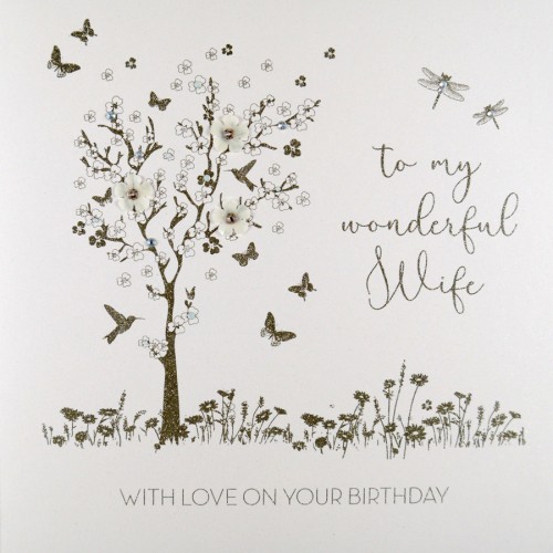 To My Wonderful Wife  -  Large Handmade Birthday Card  -  RAD15