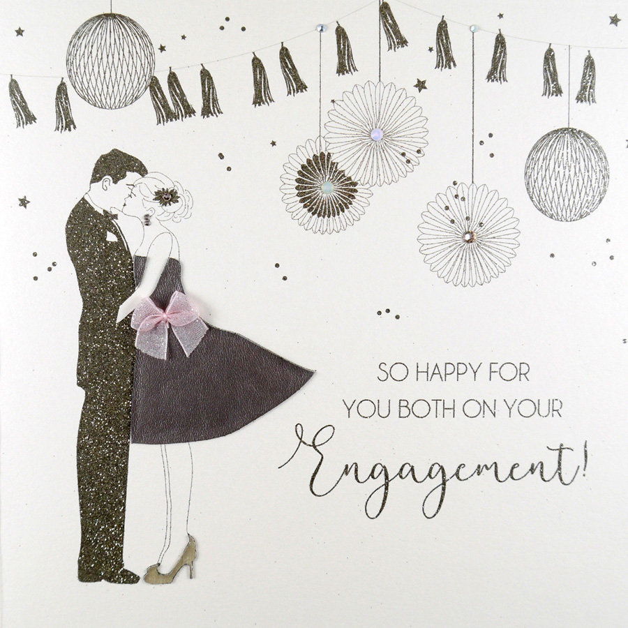 So Happy For You Both Large Handmade Engagement Card Rad Tilt Art