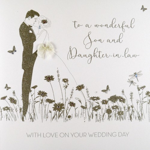 Wonderful Son & Daughter-In-Law  -  Large Handmade Wedding Card  -  RAD23