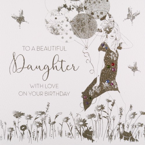 To A Beautiful Daughter   -  Handmade Birthday Card  -  GS11