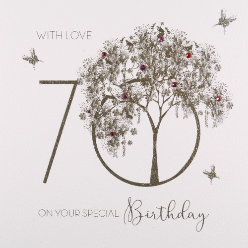 With Love On Your Special Birthday   -  Handmade 70th Birthday Card  -  GS24