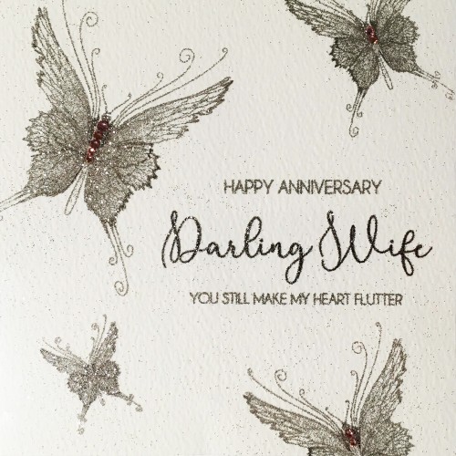 Happy Anniversary Darling Wife    -  Handmade Anniversary Card  -  GS57