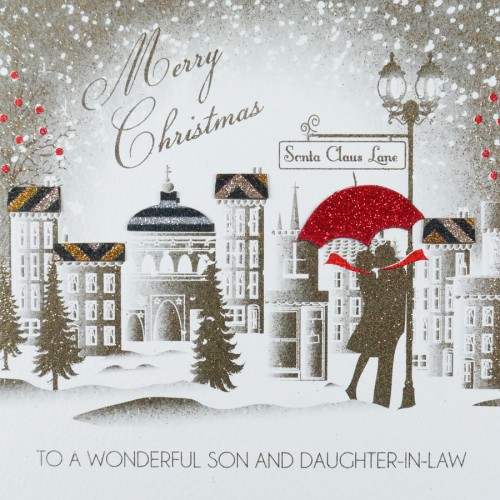 To a Wonderful Son & Daughter-in-Law -  Handmade Christmas Card  -  ACV22