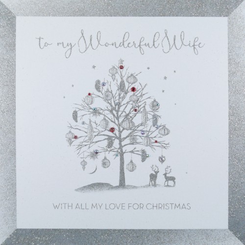 To My Wonderful Wife  -  Large Handmade Christmas Card  - ICL4